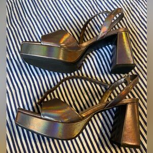 A new day, Metallic Wedge Platform Heels, women’s 9.5